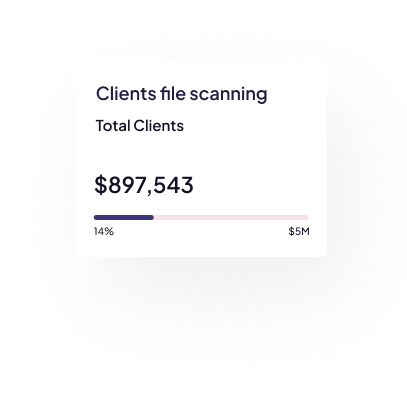 Clients file scanning summary, $897,543 total clients